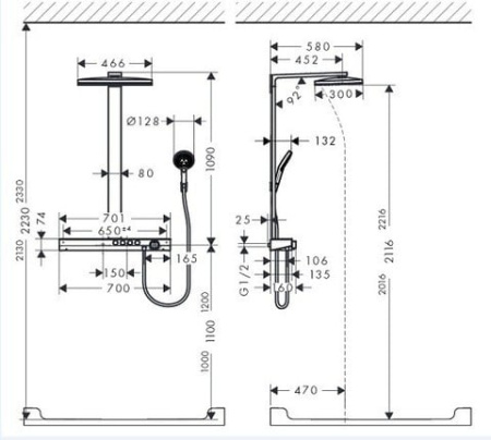 Душевая система Hansgrohe Rainmaker Select Showerpipe 27106400