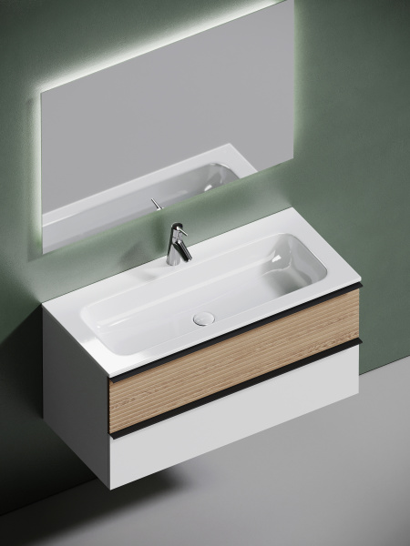 Тумба под раковину Sancos  Delta DL100W дуб светлый