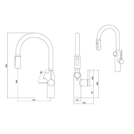 Смеситель для кухни Oulin OL - 8018 Matt Gold