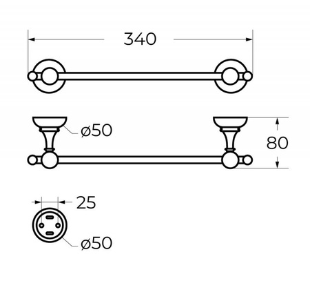 Полотенцедержатель Cezares Aphrodite APHRODITE-TH05-02-Sw
