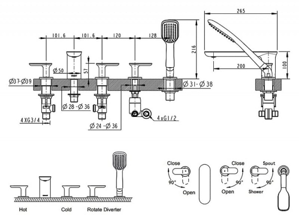 Смеситель Bravat Gina F565104C
