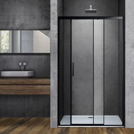 Душевая дверь Vincea Soft VDS-3SO120CLB, (120х195)  черный, стекло прозрачное