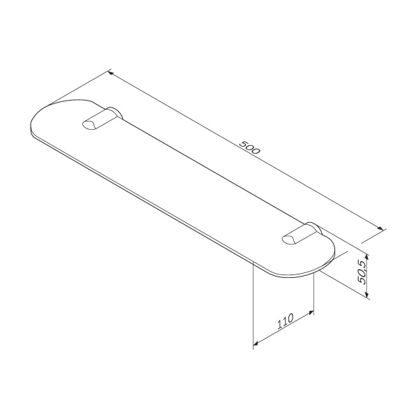 Стеклянная полка, 50 см Am.Pm X-Joy A8434700