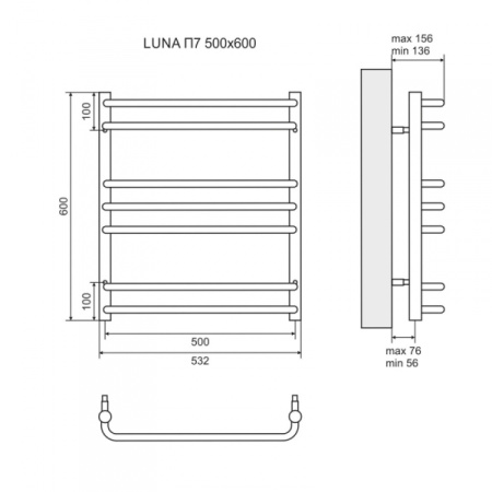Полотенцесушитель Lemark Luna LM41607