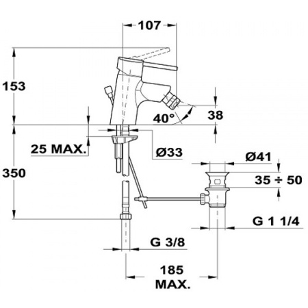Смеситель для биде Teka ARES 236220200