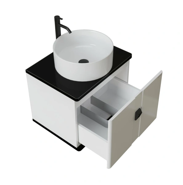 Тумба подвесная Grossman НОРМА-60 см 106016 с 1-ящ, белый глянец