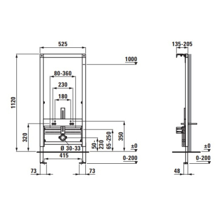 Инсталляция для подвесного биде Laufen LIS CB1 9266.0 (8.9266.0.000.000.1)