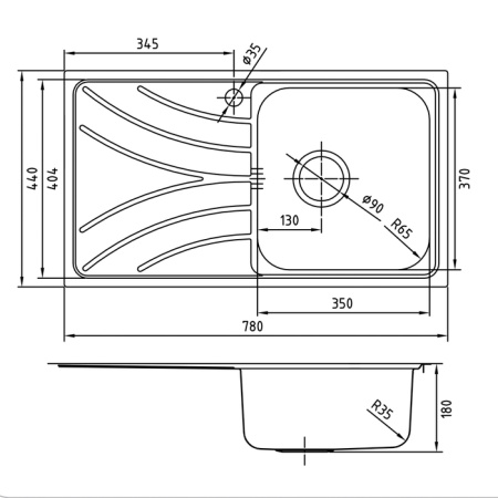 Кухонная мойка, нержавеющая сталь iddis Arro ARR78PRi77, сталь 