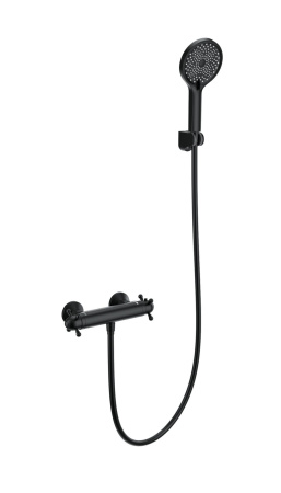 Смеситель для душа с термостатом WONZON & WOGHAND Strato, черный матовый WW-B2048-A-MB