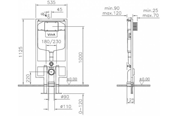 Инсталляция для унитаза Vitra Slim 748-5800-02