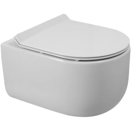 Унитаз подвесной BelBagno Soft BB084CH-TOR/SC безободковый, торнадо, с сиденьем микролифт