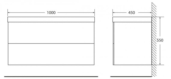 Раковина (100х45) BelBagno Vittoria BB1000/450-LV-MR-AST