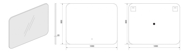 Зеркало с подсветкой Art&Max Acerra AM-Mod-1000-800-DS-F