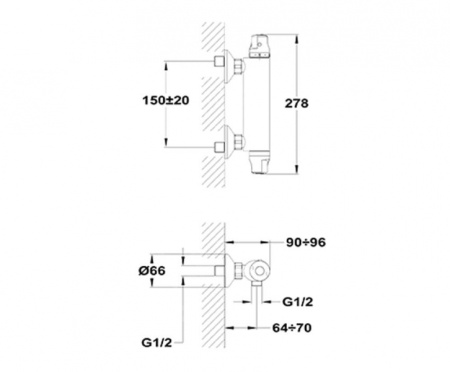 Смеситель для душа термостатический Mofem 170-1701-10