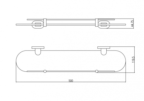 Полочка стеклянная Rav Slezak YUA0900/50CB