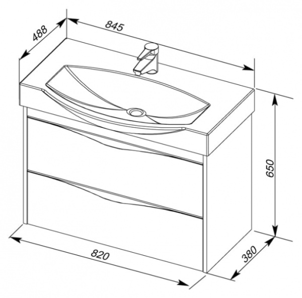 Раковина BelBagno Prospero BB800DAB