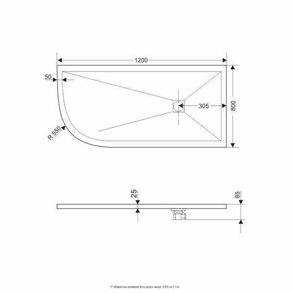 Душевой поддон (120х80) RGW ST/AR-G 16154128-02R