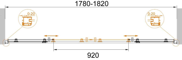 Душевая дверь (180х195) CEZARES ANIMA ANIMA-W-BF-2-180-C-Cr