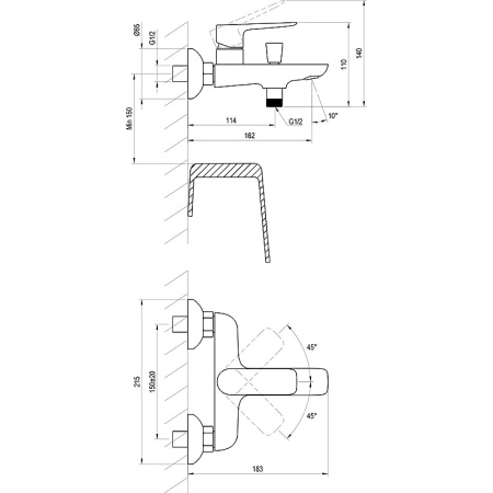 Смеситель для ванны Ravak Classic CL 022.00/150 X070083