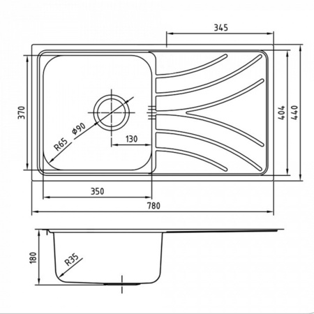 Мойка кухонная IDDIS 780*440 Arro S (ARR78SDi77)