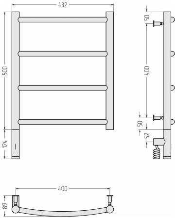 Полотенцесушитель электрический Сунержа Галант 3.0 (50х40) 15-5800-5040 левый