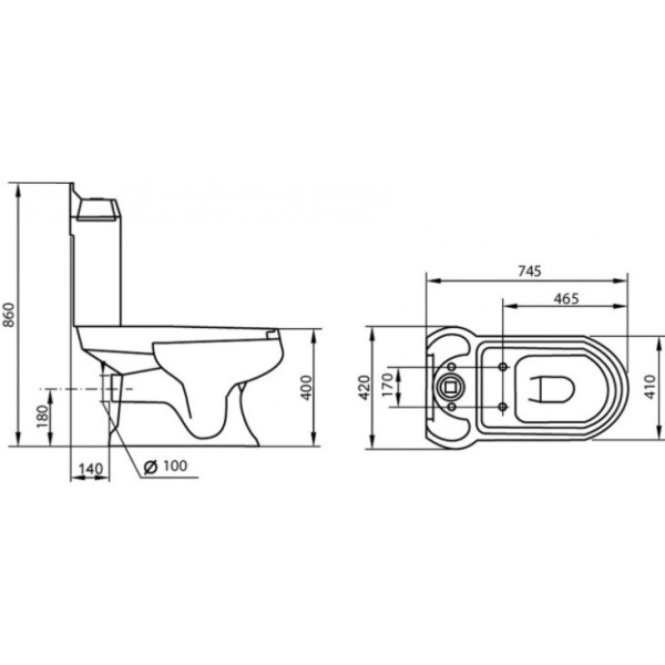 Унитаз напольный CEZARES KING PALACE CZR-163-T
