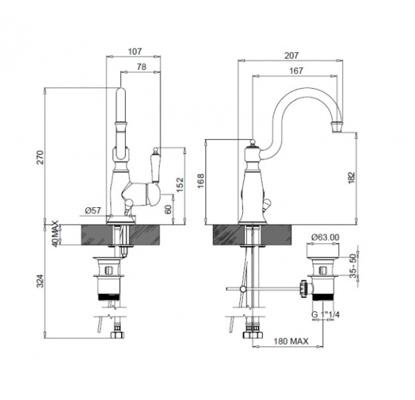 Смеситель для раковины Margaroli Classica RU1001AA01CR