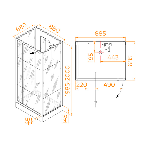 Душевая кабина (90х70) RGW Andaman AN-207 411320779-95