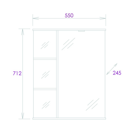 Зеркало-шкаф c подсветкой Onika Карина 55 (55x71,2) 205513