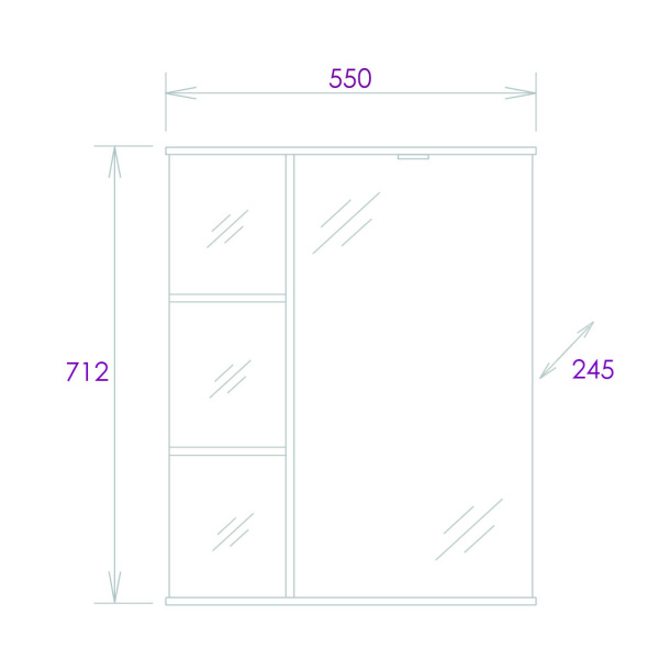 Зеркало-шкаф c подсветкой Onika Карина 55 (55x71,2) 205513