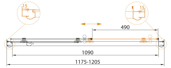 Душевая дверь (120х195) CEZARES GIUBILEO GIUBILEO-BF-1-120-CP-G