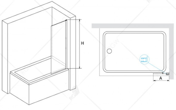 Шторка на ванну стационарная RGW SC-56 03115640-11