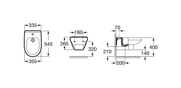 Биде подвесное Roca Victoria 7.3553.0.500.S