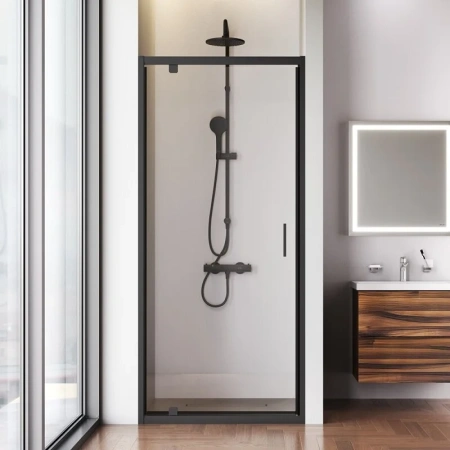 Душевая дверь в нишу 90 см Am.Pm Gem W90G-90-1P-BT черный матовый