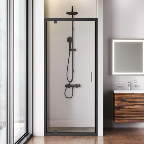 Душевая дверь в нишу 90 см Am.Pm Gem W90G-90-1P-BT черный матовый