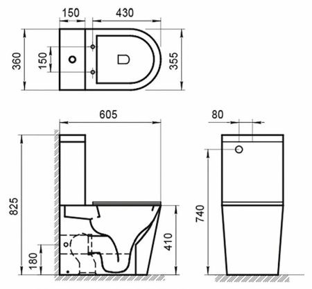 Унитаз напольный безободковый BelBagno FLAY-R BB2149CPR