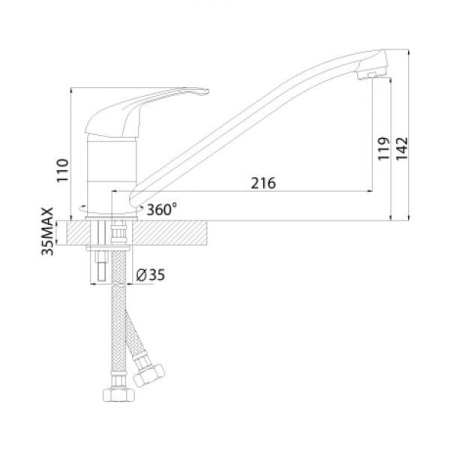 Смеситель для раковины Rossinka A (A35-21U)