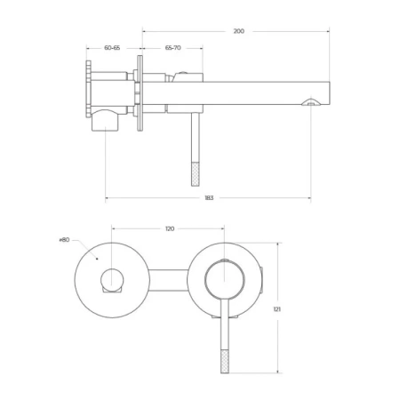 Смеситель для раковины встраиваемый CEZARES RELAX-BLI2-2-GM-W0