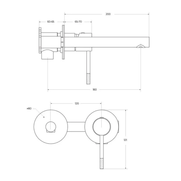 Смеситель для раковины встраиваемый CEZARES RELAX-BLI2-2-NOP-W0