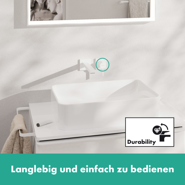 Смеситель для раковины встраиваемый Hansgrohe Tecturis E 73051700 белый матовый