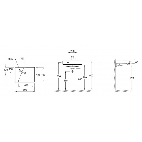 Раковина накладная Jacob Delafon Rythmik EXQ112-Z-00