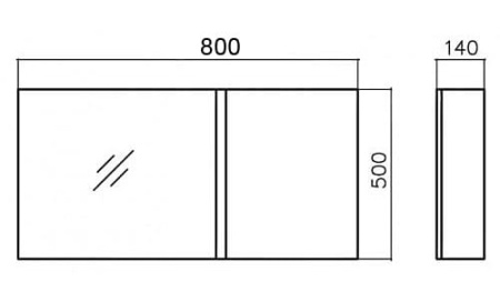 Зеркало-шкаф BelBagno Luce BB800PAC/BL