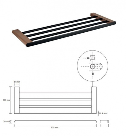 Полочка для полотенец 60см Bemeta Galla 108105080