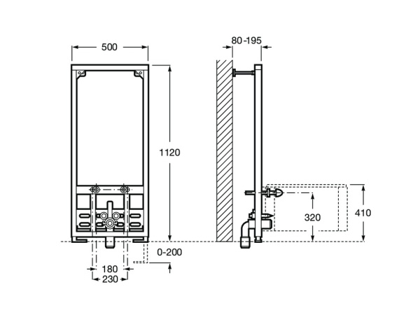 Система инсталляции для биде Roca Duplo 890091200