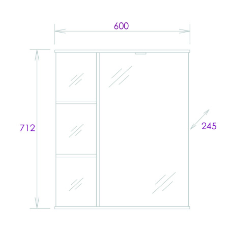 Зеркало-шкаф c подсветкой Onika Карина 60 (60x71,2) 206010