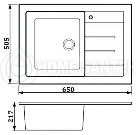 Кухонная мойка Whinstone ￼￼￼Мунго 650 (РИВА B10) черный 44104