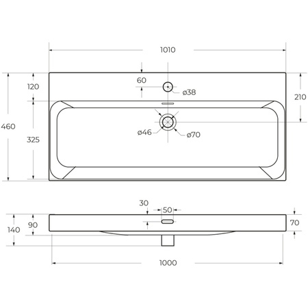Раковина (101х46) BelBagno Marino BB-8078-100