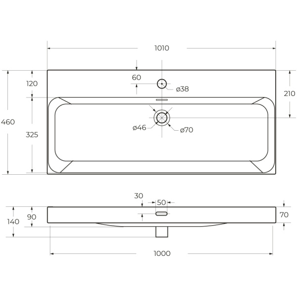 Раковина (101х46) BelBagno Marino BB-8078-100