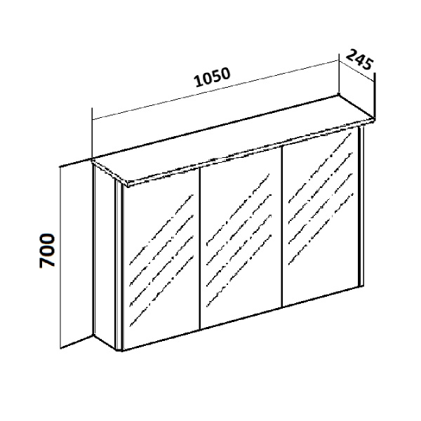 Зеркальный шкаф Runo  Лира 105 (00-00000254)