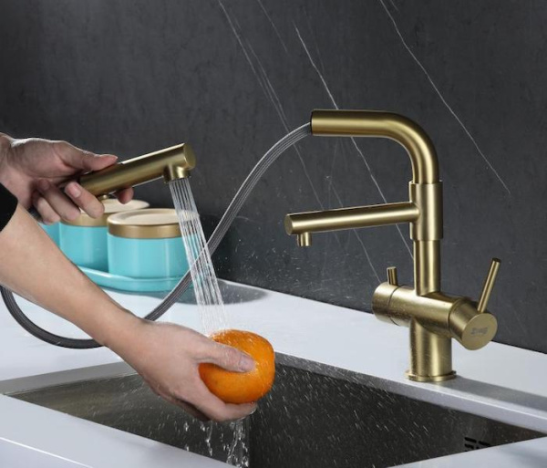 Смеситель для кухни (под фильтр) ZORG SZR-3216 BRONZE